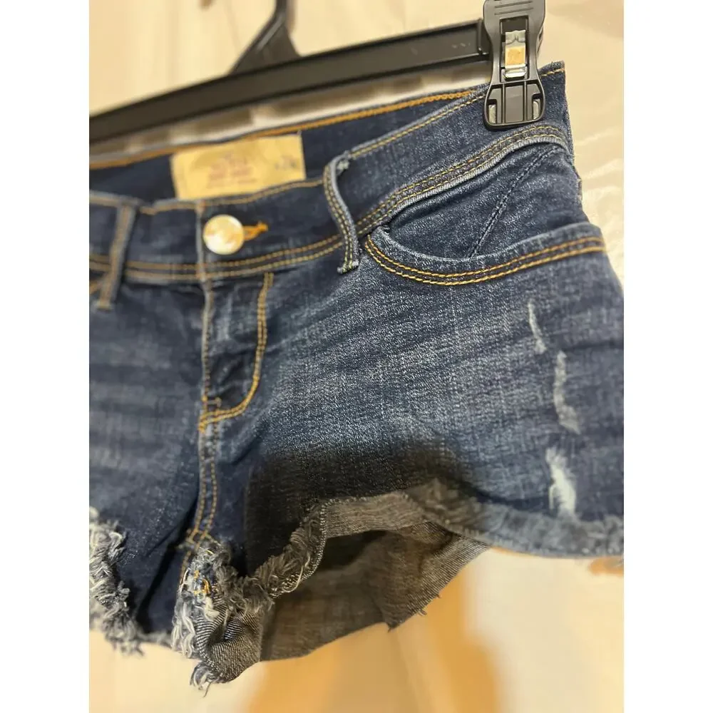 Hollister Low Rise Denim Shorts Size 0 Distressed Cut Off 2” Inseam - Picture 7 of 8